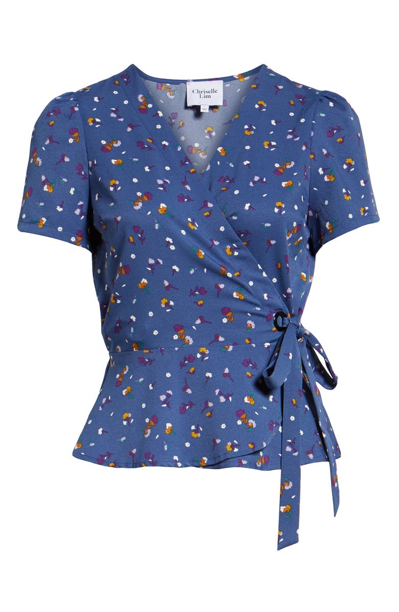 CHRISELLE LIM COLLECTION Chriselle Lim Wren Floral Print Wrap Top, Alternate, color,