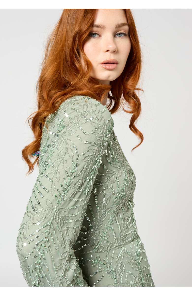 MARYISA Modest Embellished Sequin Beaded Long Maxi Dress, Alternate, color,