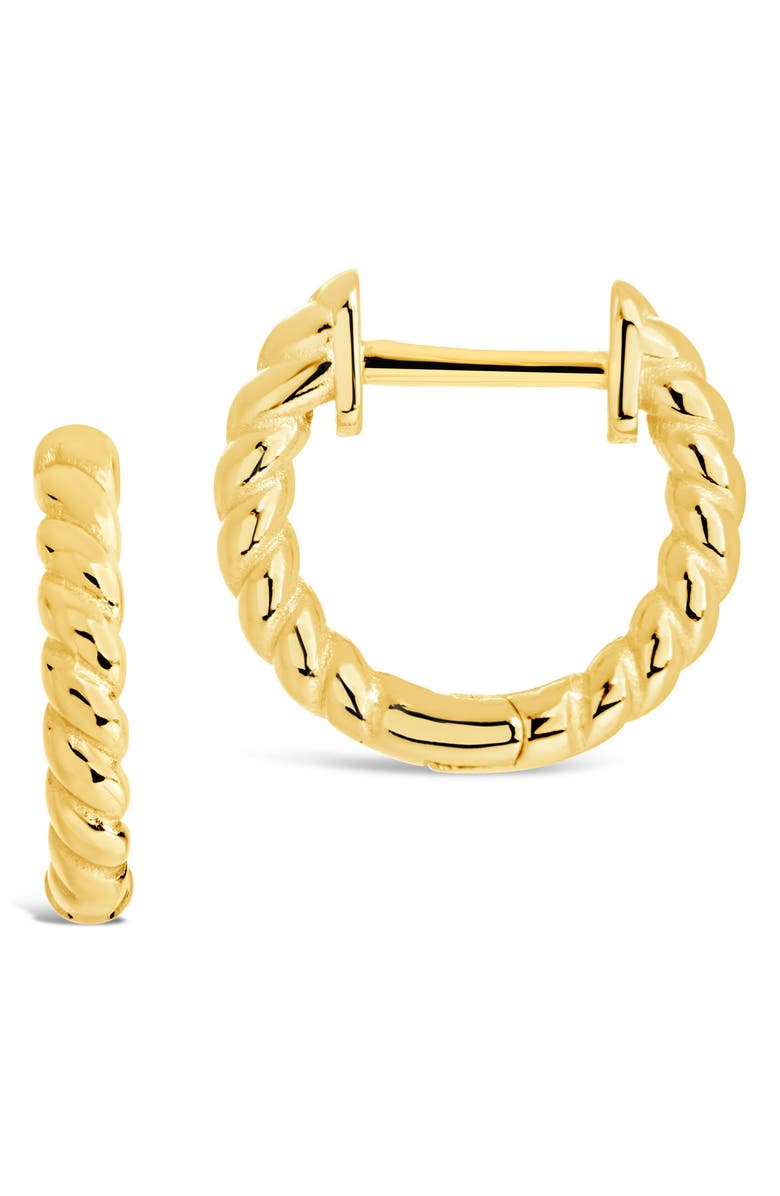 Sterling Forever 14K Gold Vermeil Braided Huggie Hoop Earrings, Alternate, color, 