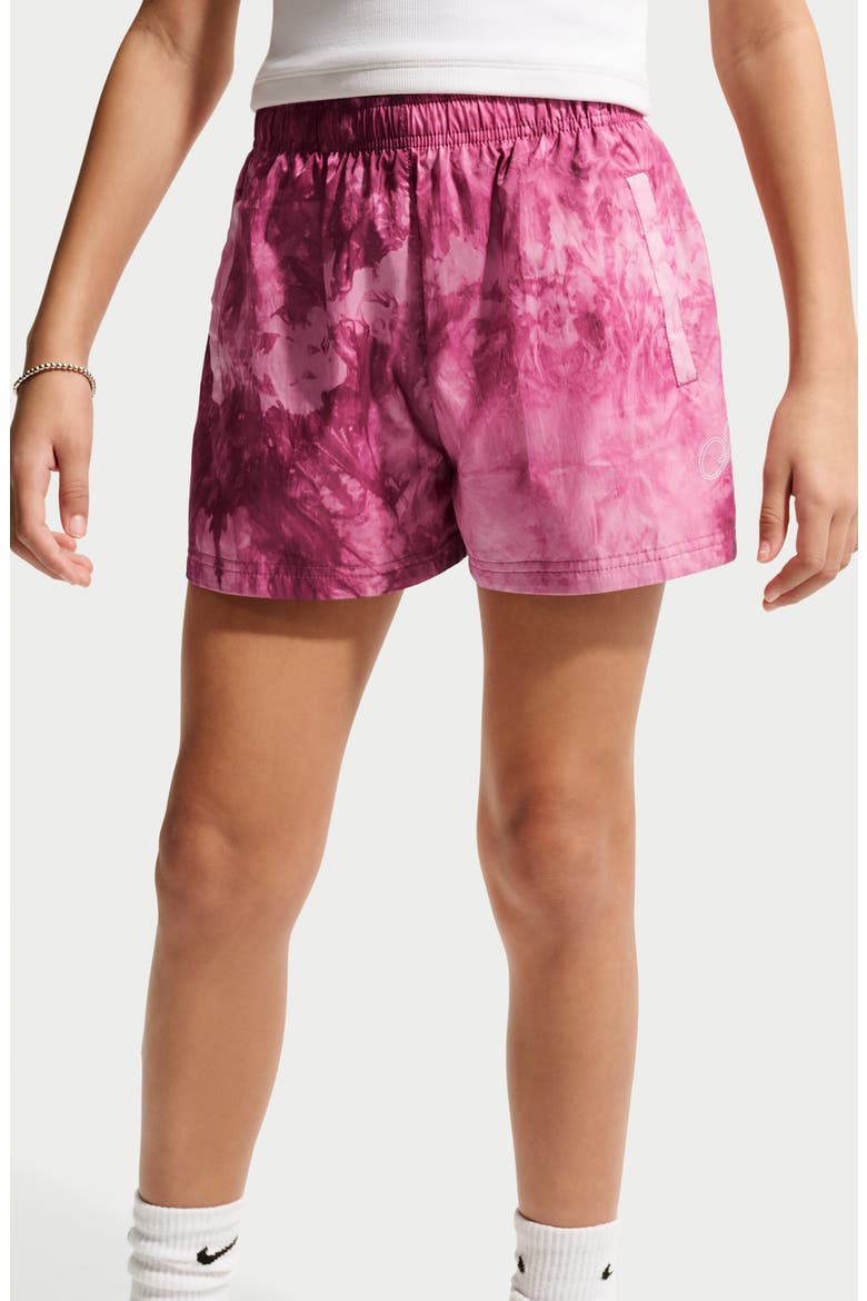 Kids' Sportswear Club Woven Shorts, Alternate, color, SWEET BEET/ SOFT PEARL