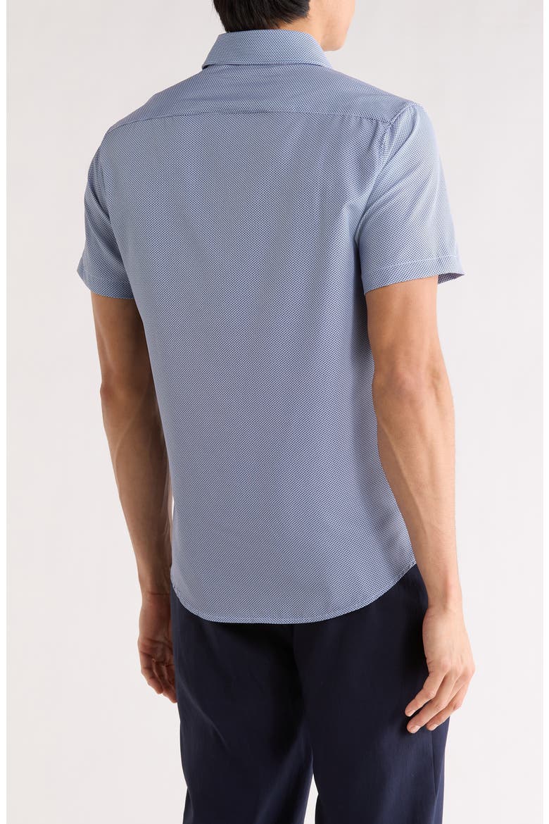 Dressy Tech Short Sleeve Button-Up Shirt, Alternate, color, LIGHT BLUE