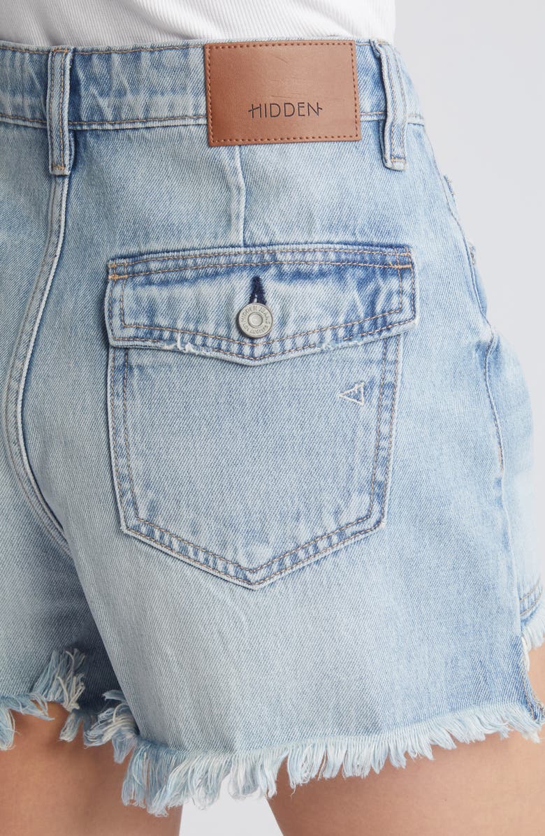HIDDEN JEANS High Waist Cutoff Mom Shorts, Alternate, color, Light Wash