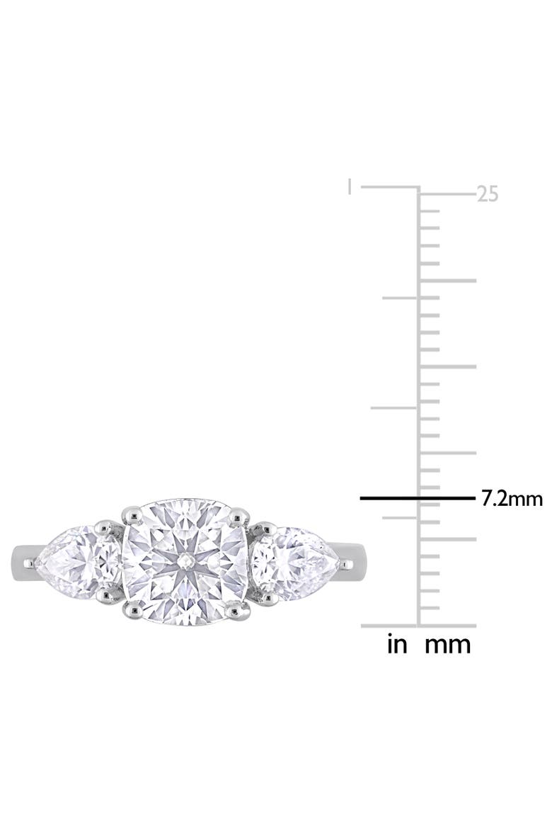 3CT DEW Moissanite 3-Stone Ring, Alternate, color, Sterling Silver