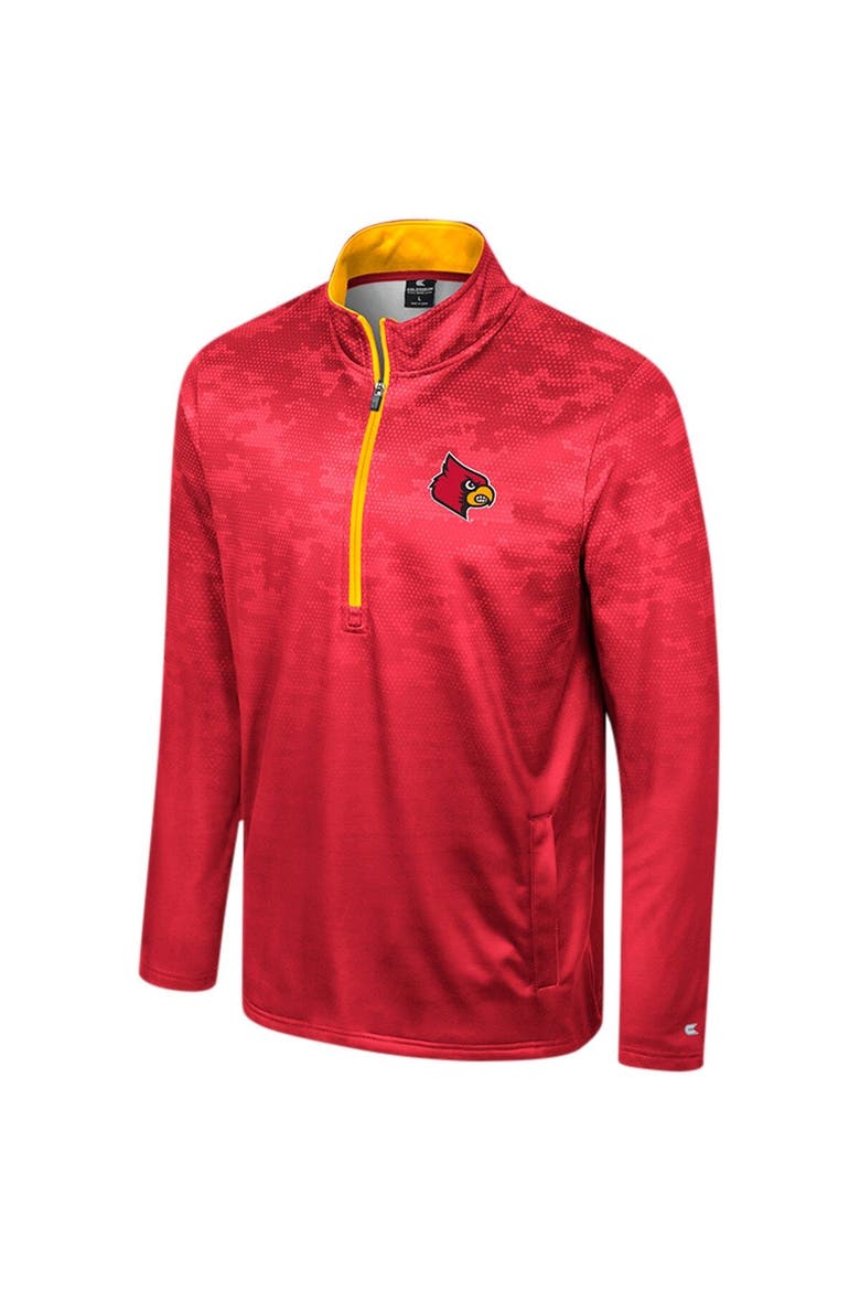 Men's Colosseum  Red Louisville Cardinals The Machine Half-Zip Jacket, Alternate, color, Red