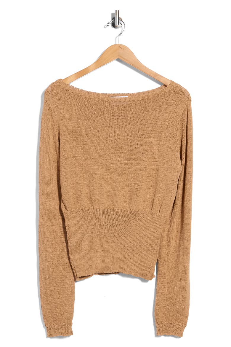 Xaria Off the Shoulder Sweater, Main, color, BEIGE