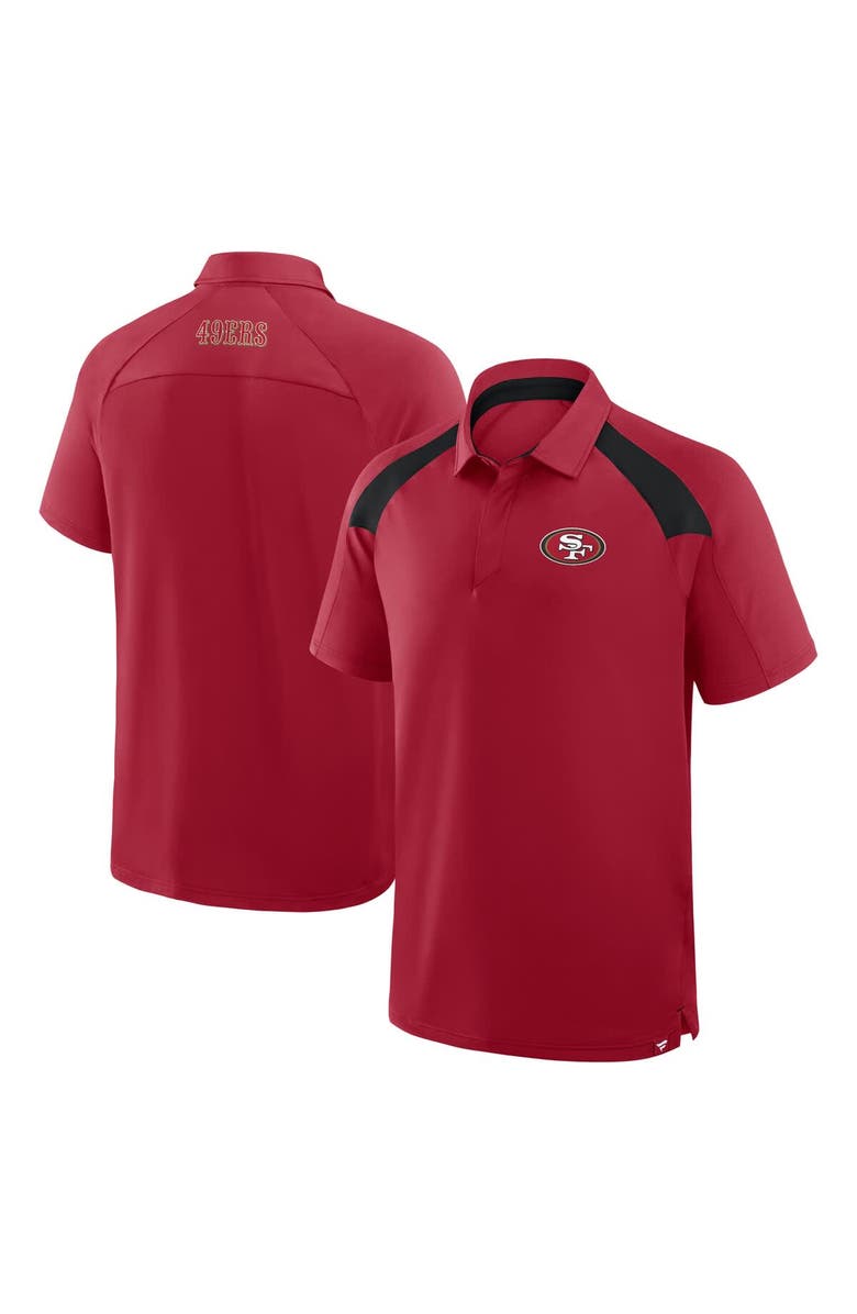 FANATICS Men's Fanatics Scarlet San Francisco 49ers Back Around Raglan Polo, Main, color, 