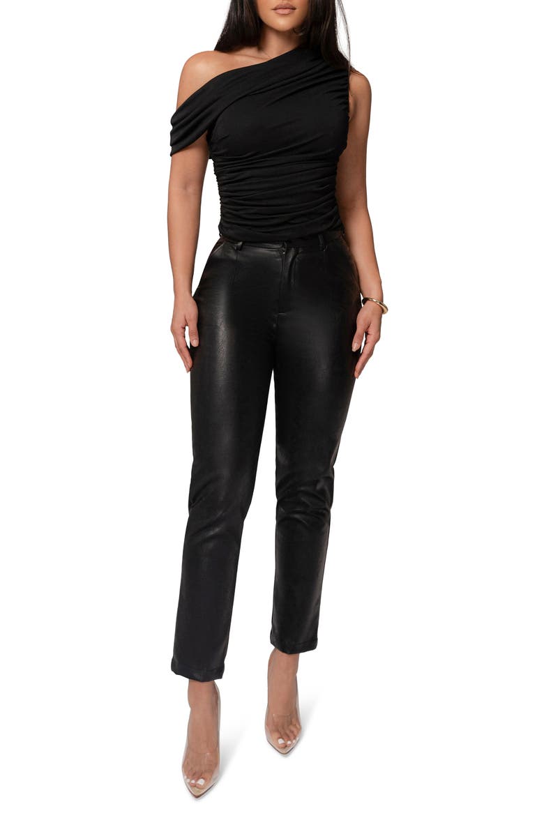 JLUXLABEL Roselyn One-Shoulder Draped Ruched Top, Alternate, color, 