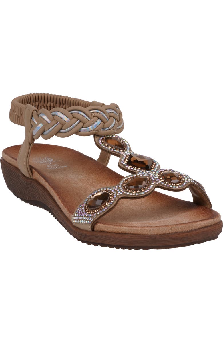 GC SHOES Victoria Embellished Ankle Sandal, Main, color, Tan