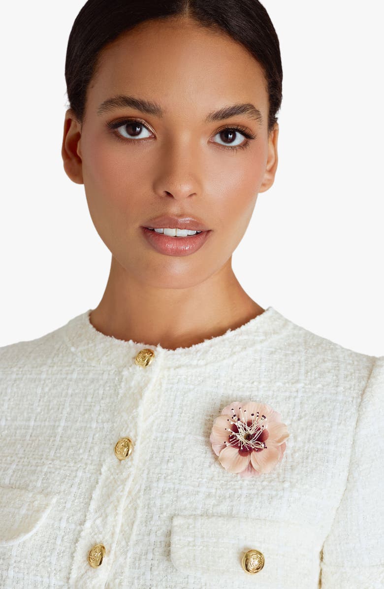 Helena Simon The Cherry Blossom Floral Brooch, Alternate, color, Pink