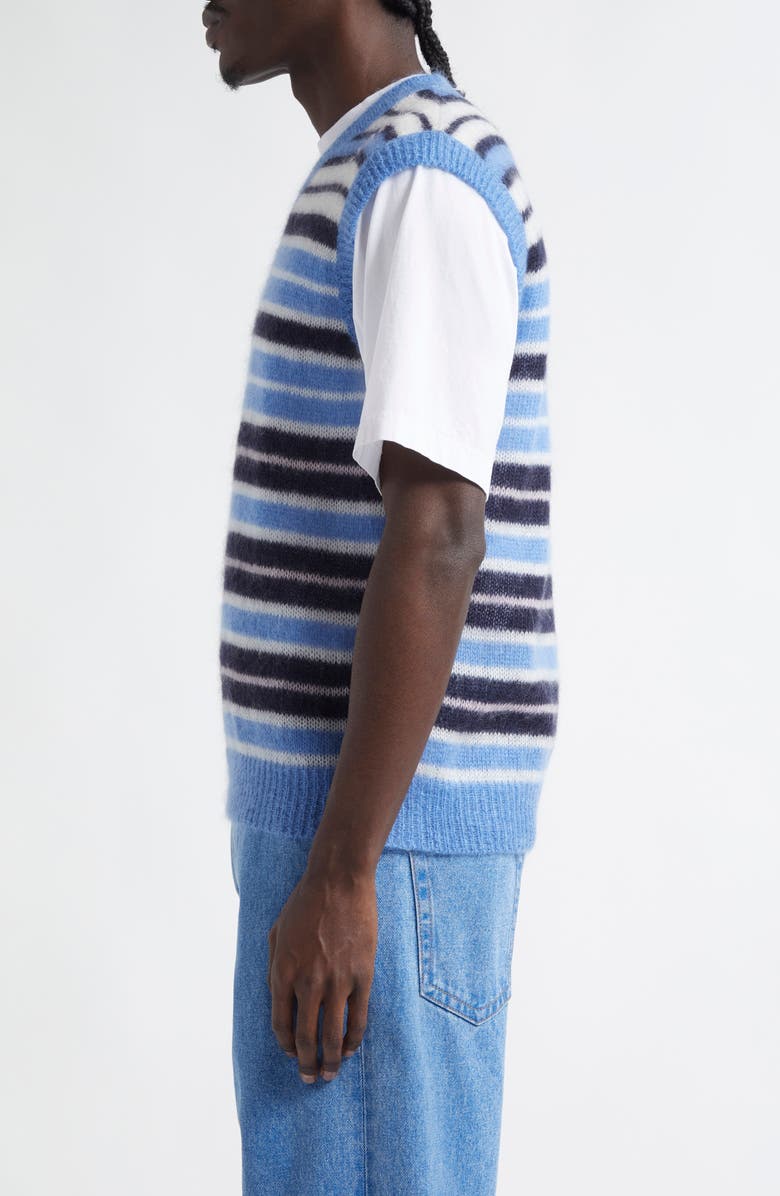 Marni Stripe Brushed Mohair Blend Sweater Vest, Alternate, color, Blue Lilac