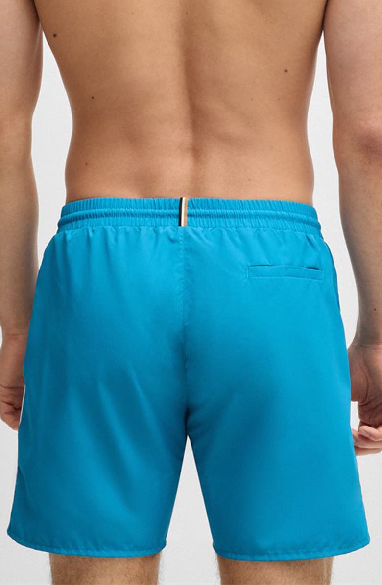 BOSS Starfish Solid Swim Trunks, Alternate, color, Turquoise