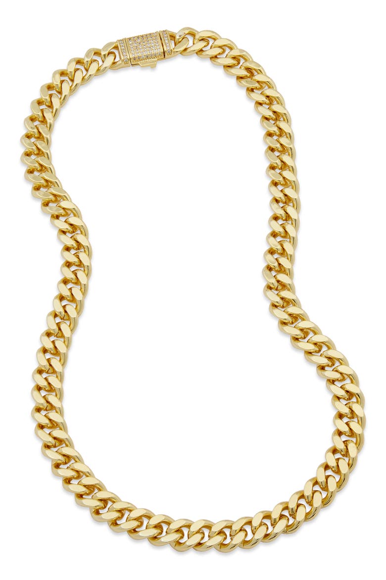 CZ Pavé Chunky Chain Link Necklace, Main, color, YELLOW
