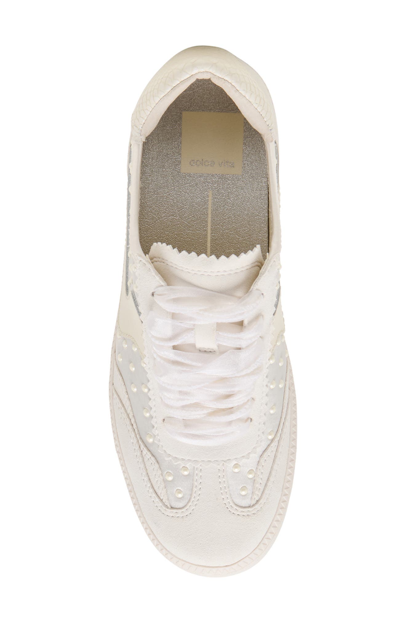 Notice Studded Sneaker, Alternate, color, OFF WHITE SATIN