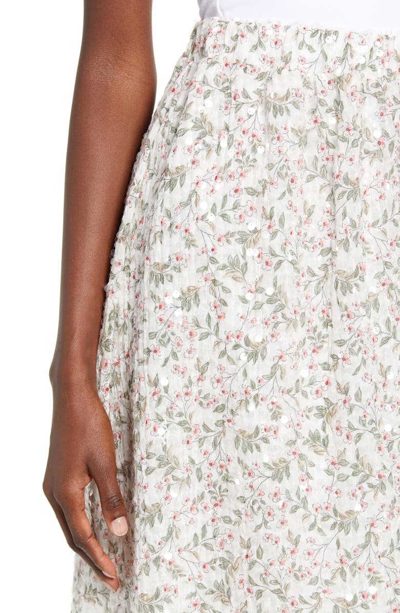 English Factory Floral Sequin Detail Skirt, Alternate, color,