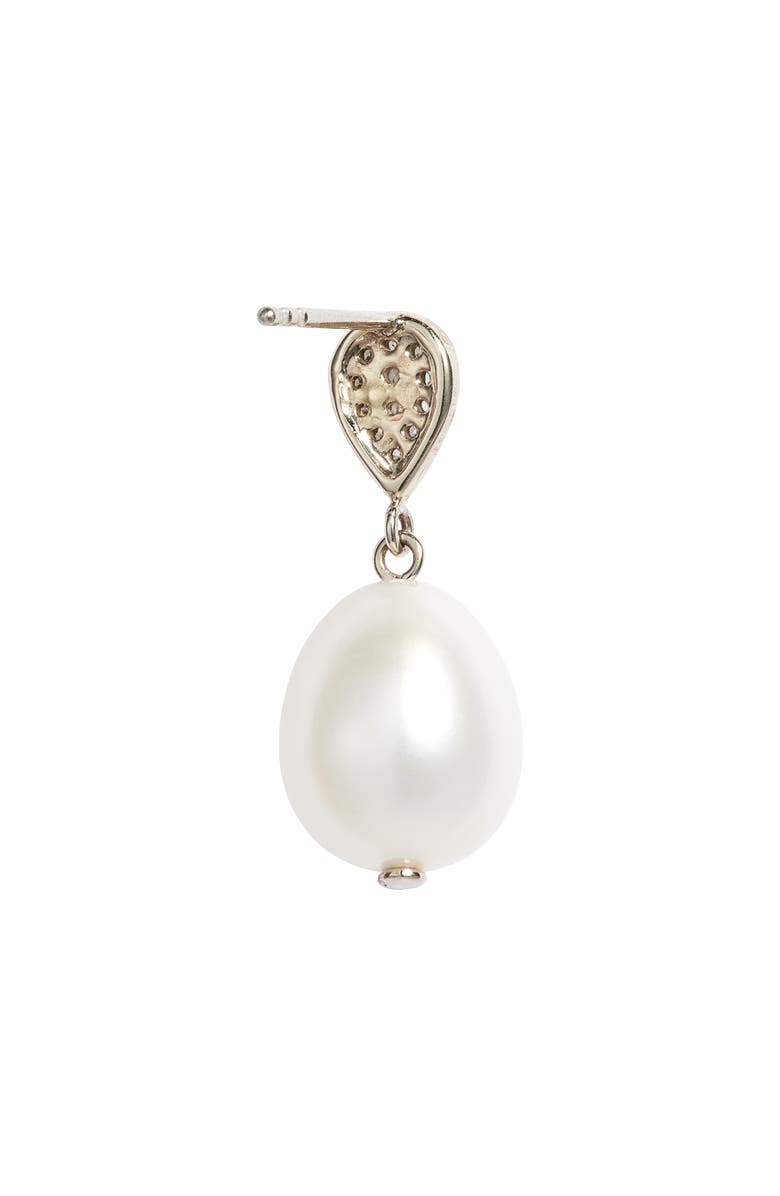 Poppy Finch Pavé Diamond & Cultured Pearl Drop Earrings, Alternate, color,