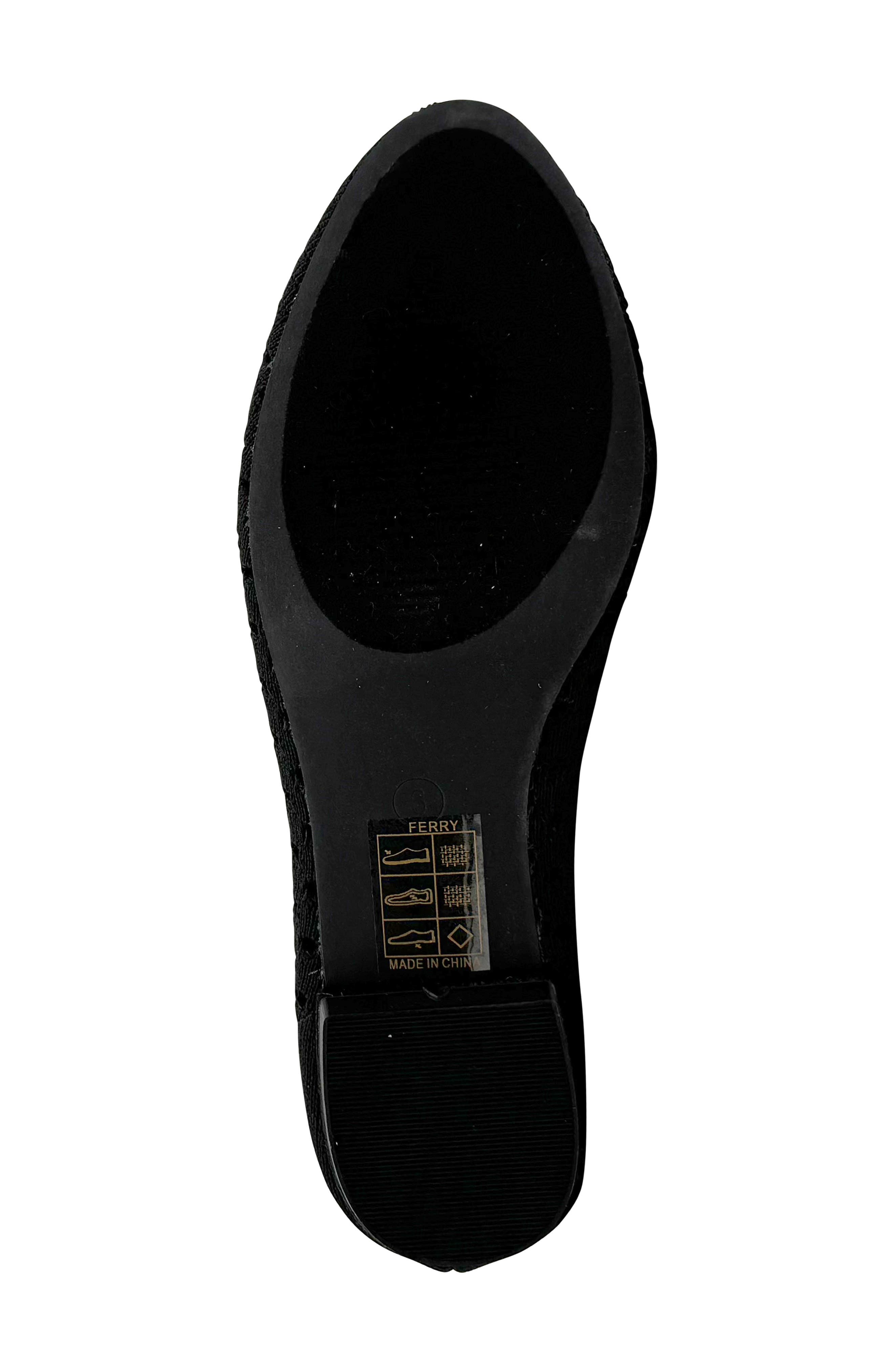 CHELSEA CREW Ferry Open Knit Ballet Flat, Alternate, color, Black Knit