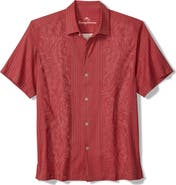 Tommy Bahama Maui Border Silk Short Sleeve Button-Up Shirt