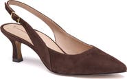 Johnston & Murphy Lindsey Slingback Pointed Toe Kitten Heel Pump