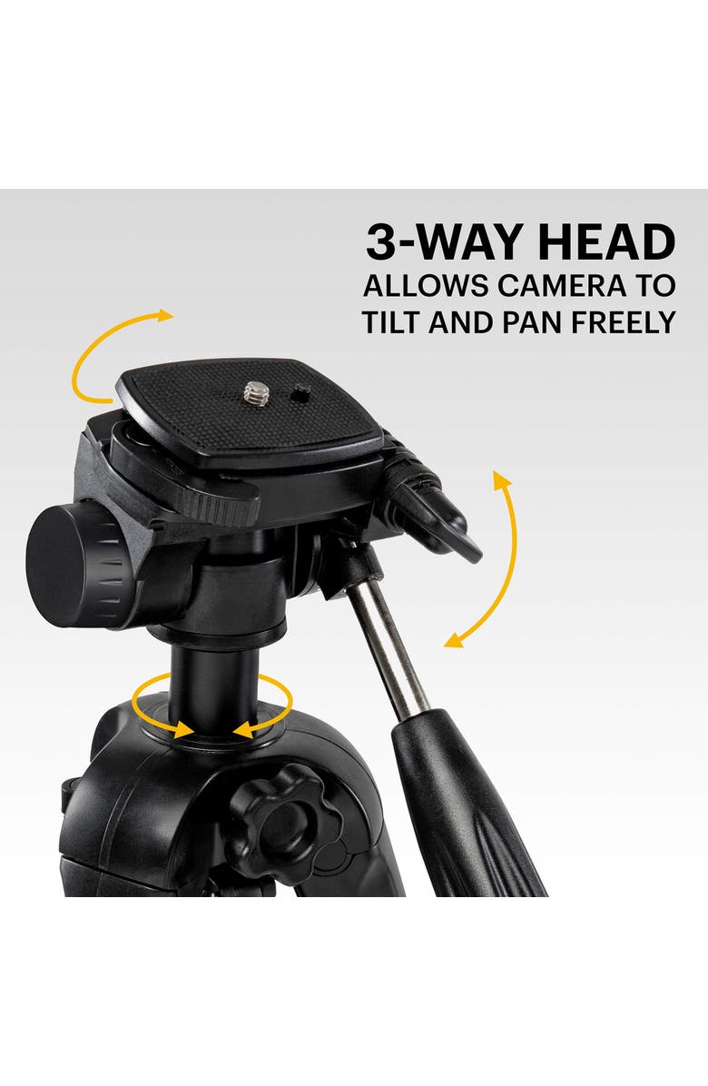 Kodak PhotoGear 2-in-1 70 Tripod & 64.5 Monopod, Lightweight Travel Camera Tripod Stand, Alternate, color, Black