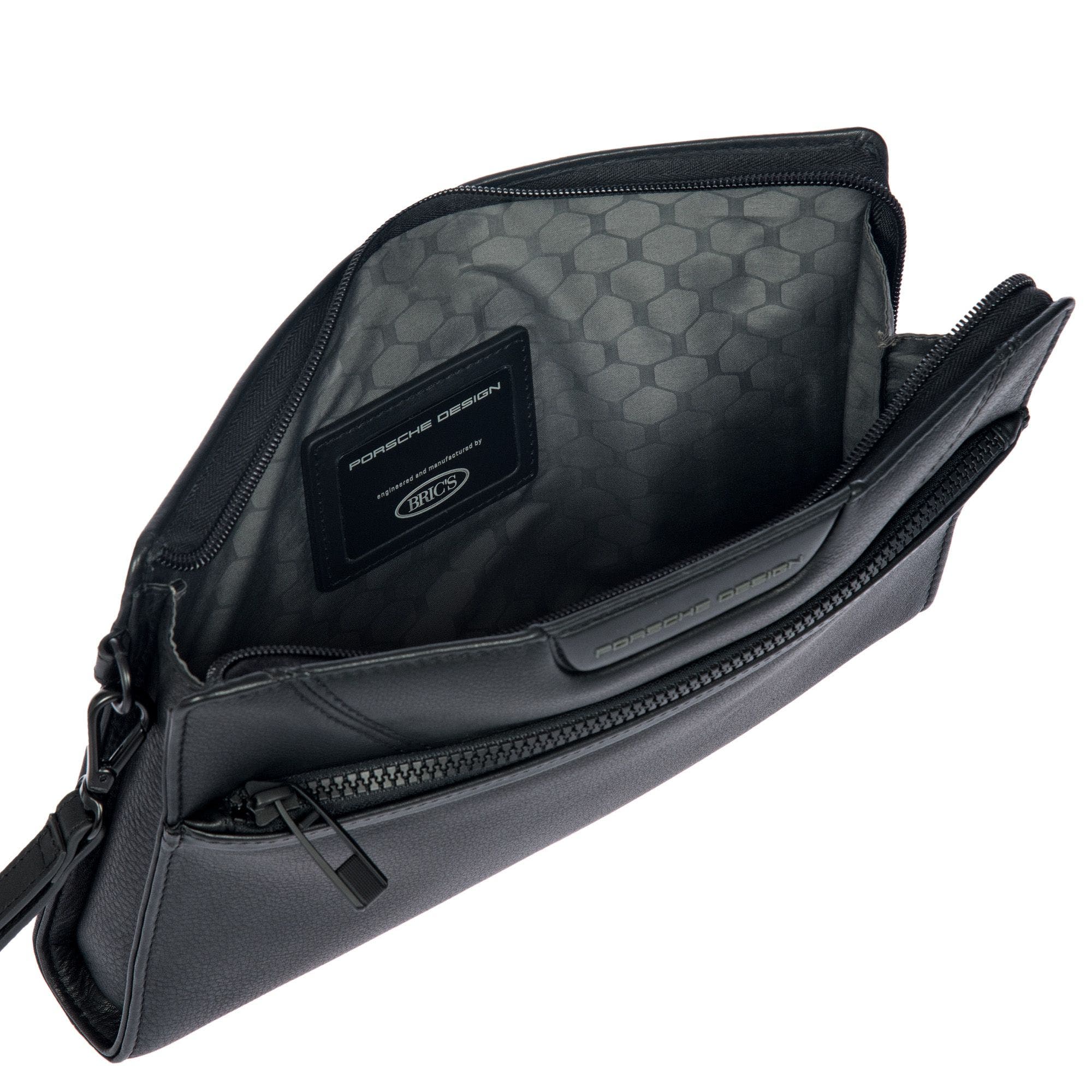 Porsche Design Roadster Leather EVO Clutch Bag with Front Pocket, Alternate, color, Black
