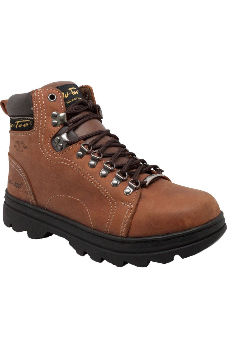 AdTec 6" Steel Toe Hiker Boots, Main, color, Crazy Horse