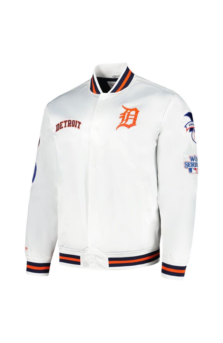 Mitchell & Ness Men's Mitchell & Ness White Detroit Tigers City Collection Satin Full-Snap Varsity Jacket, Alternate, color, 