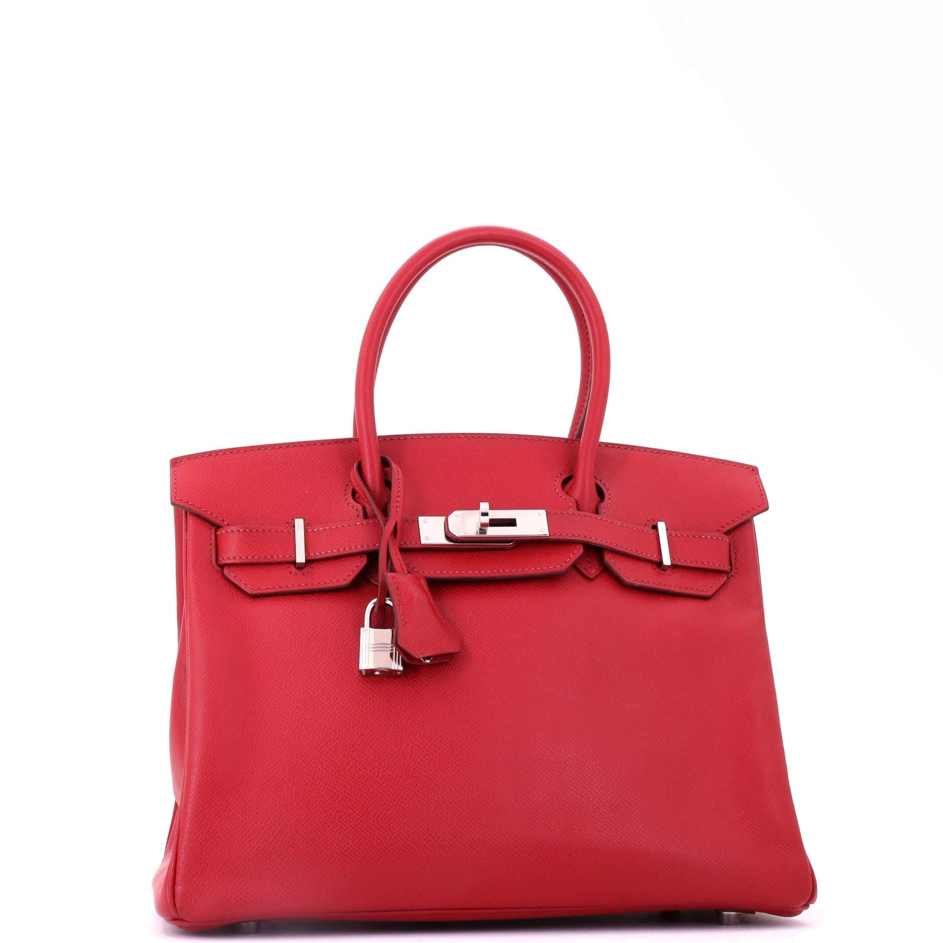 Birkin Handbag Red Epsom with Palladium Hardware 25, Alternate, color, Red