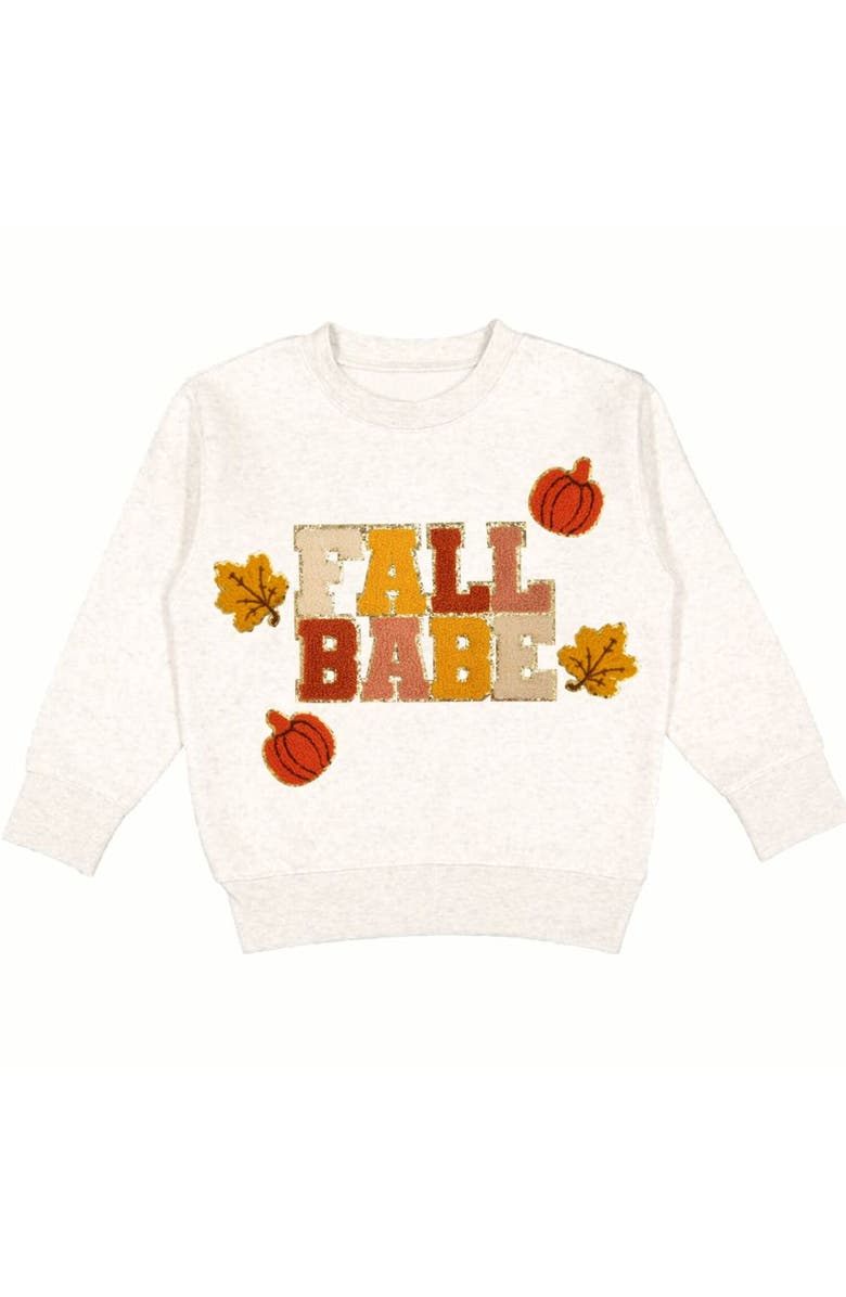 Sweet Wink Fall Babe Fun Patch Sweatshirt, Main, color, Natural