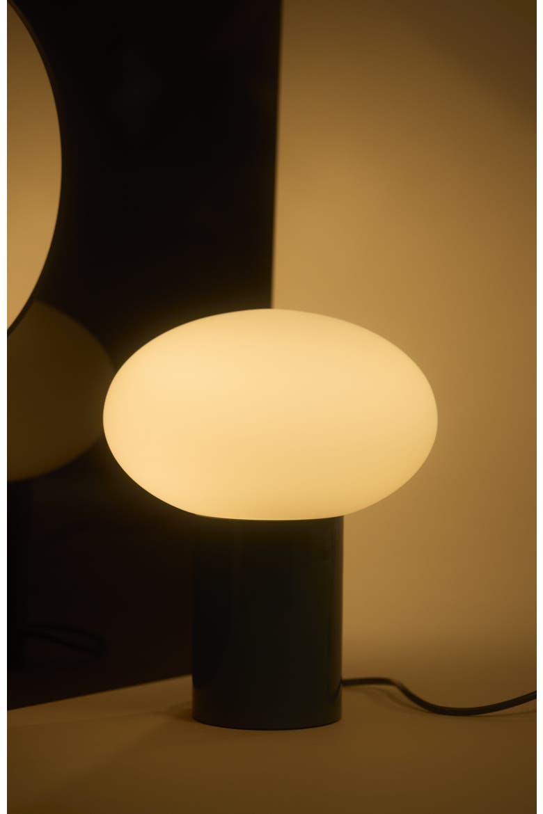 Ivy 9.5" Modern LED Table Lamp with Oval Frosted Glass Shade and Phone Charging USB-C Port, Alternate, color, Teal