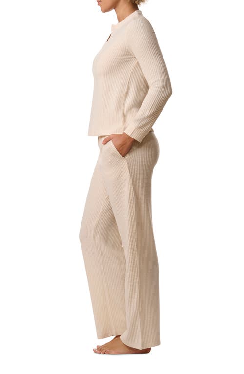 Splendid Thermal Knit Pajamas In Pink Tint