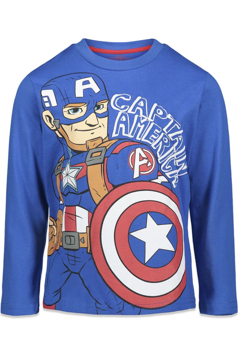 Avengers 3-Pack Long Sleeve T-Shirts, Alternate, color, Blue Grey Red