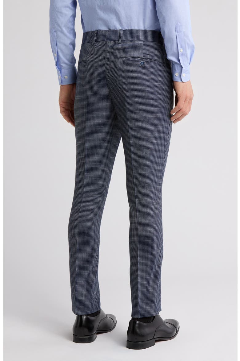 Houndstooth Slim Fit Dress Pants, Alternate, color, NAVY