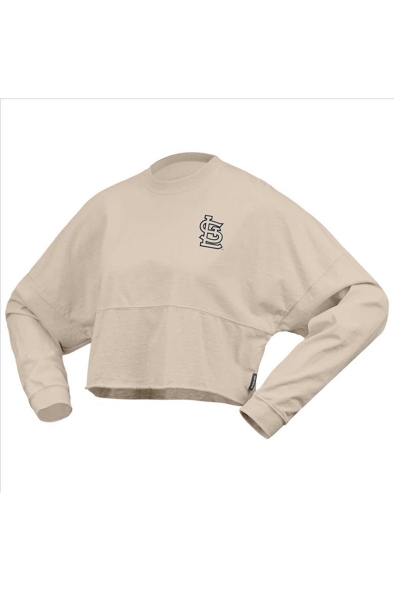 Women's Fanatics Cream St. Louis Cardinals Long Sleeve Cropped Jersey T-Shirt, Alternate, color, Cream