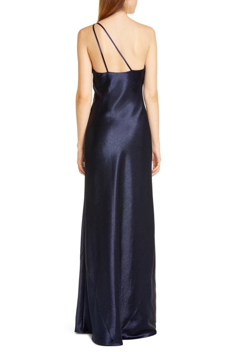 Galvan One-Shoulder Satin Gown, Alternate, color,