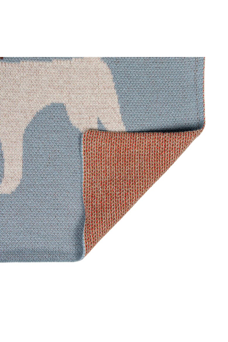 Cotton Knit Baby Blanket with Dog Prints, Multicolor, Alternate, color, Blue