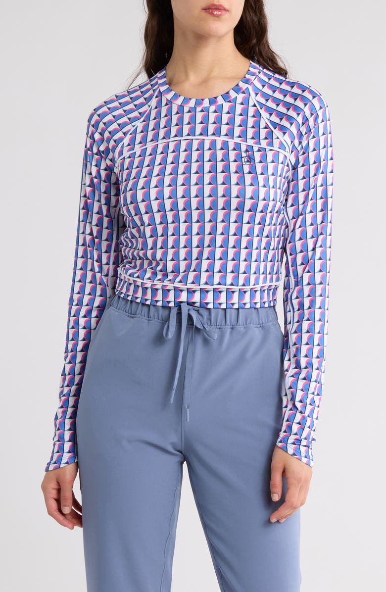 Original Penguin Long Sleeve Crop Top, Main, color,