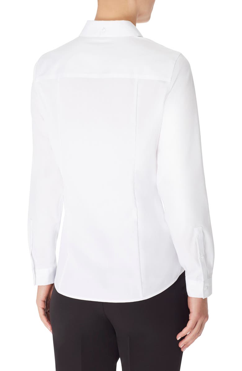 Jones New York Solid Button-Up Cotton Shirt, Alternate, color, White