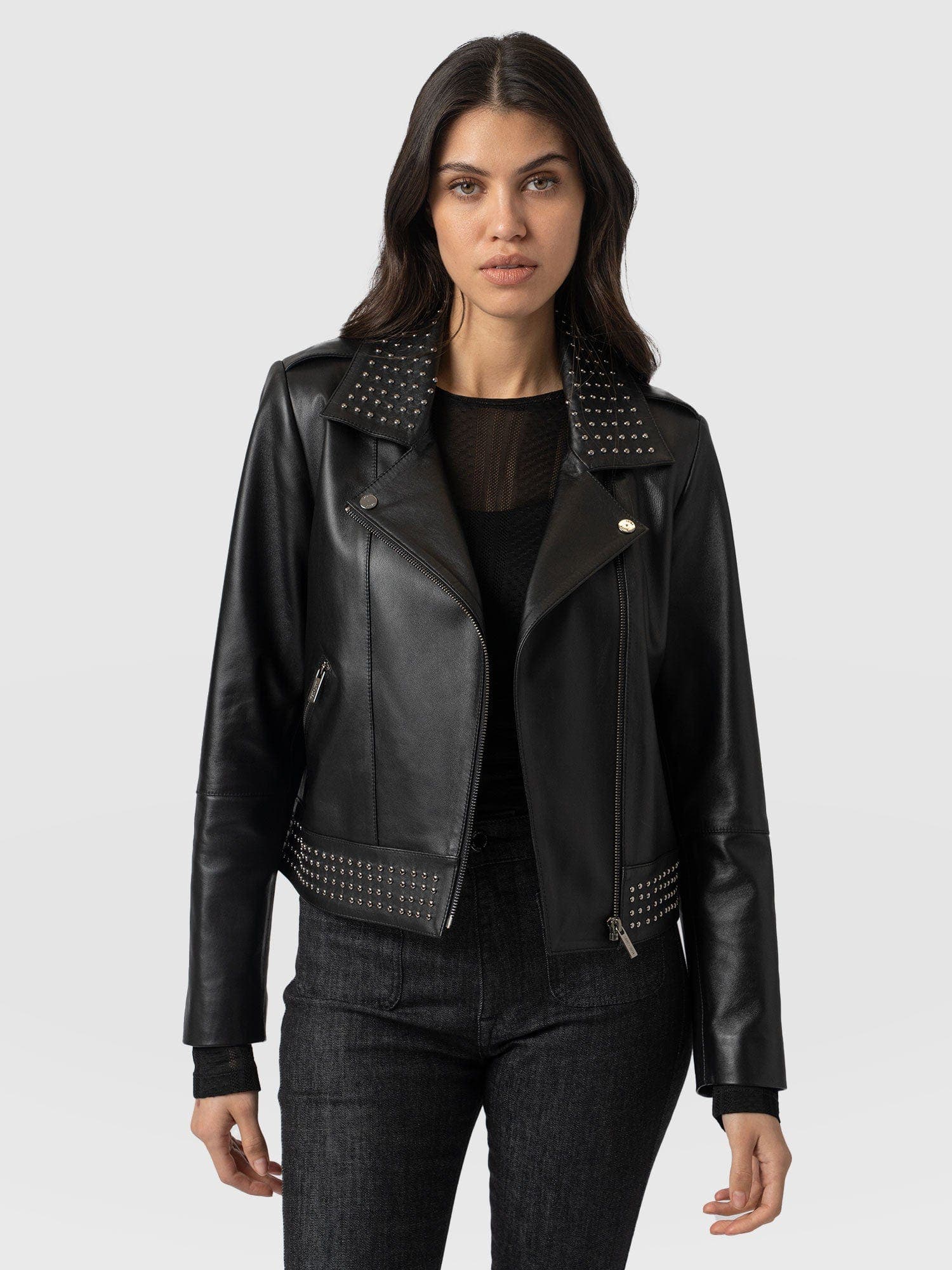 Bonham Studded Biker Jacket - image 2