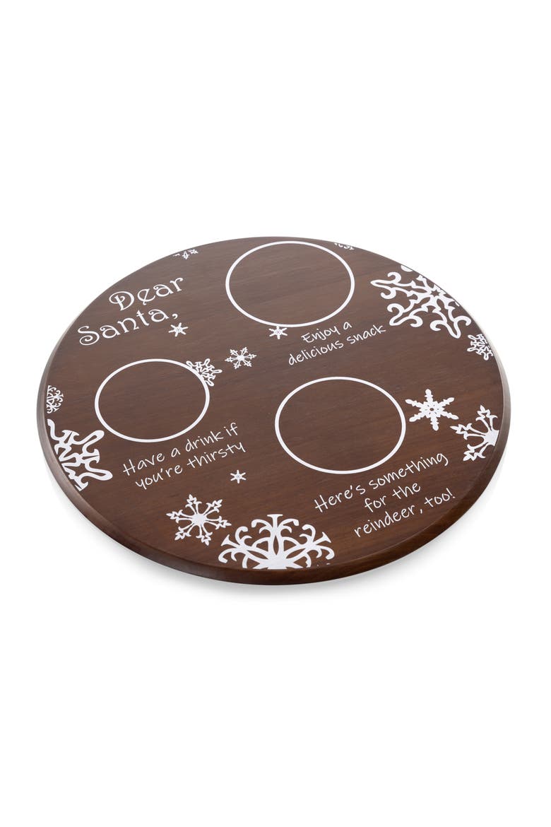 Dear Santa Milk & Cookies Serving Tray, Main, color, Stained Parawood