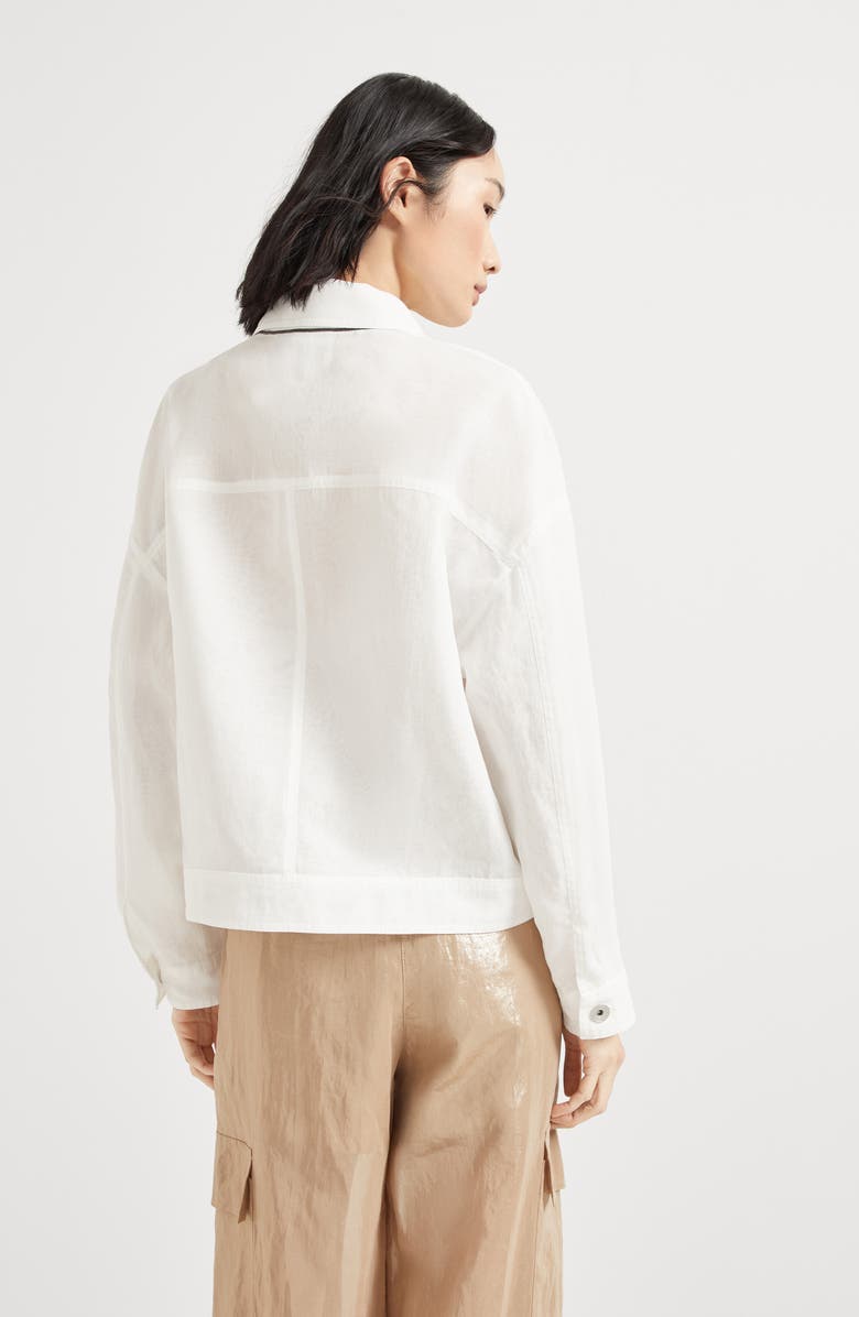 Brunello Cucinelli Organza outerwear jacket with monili, Alternate, color,