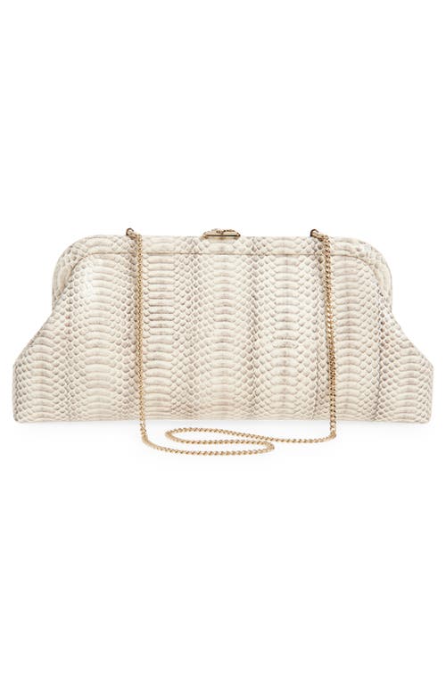 Jimmy Choo Skylar Snakeskin Embossed Leather Clutch