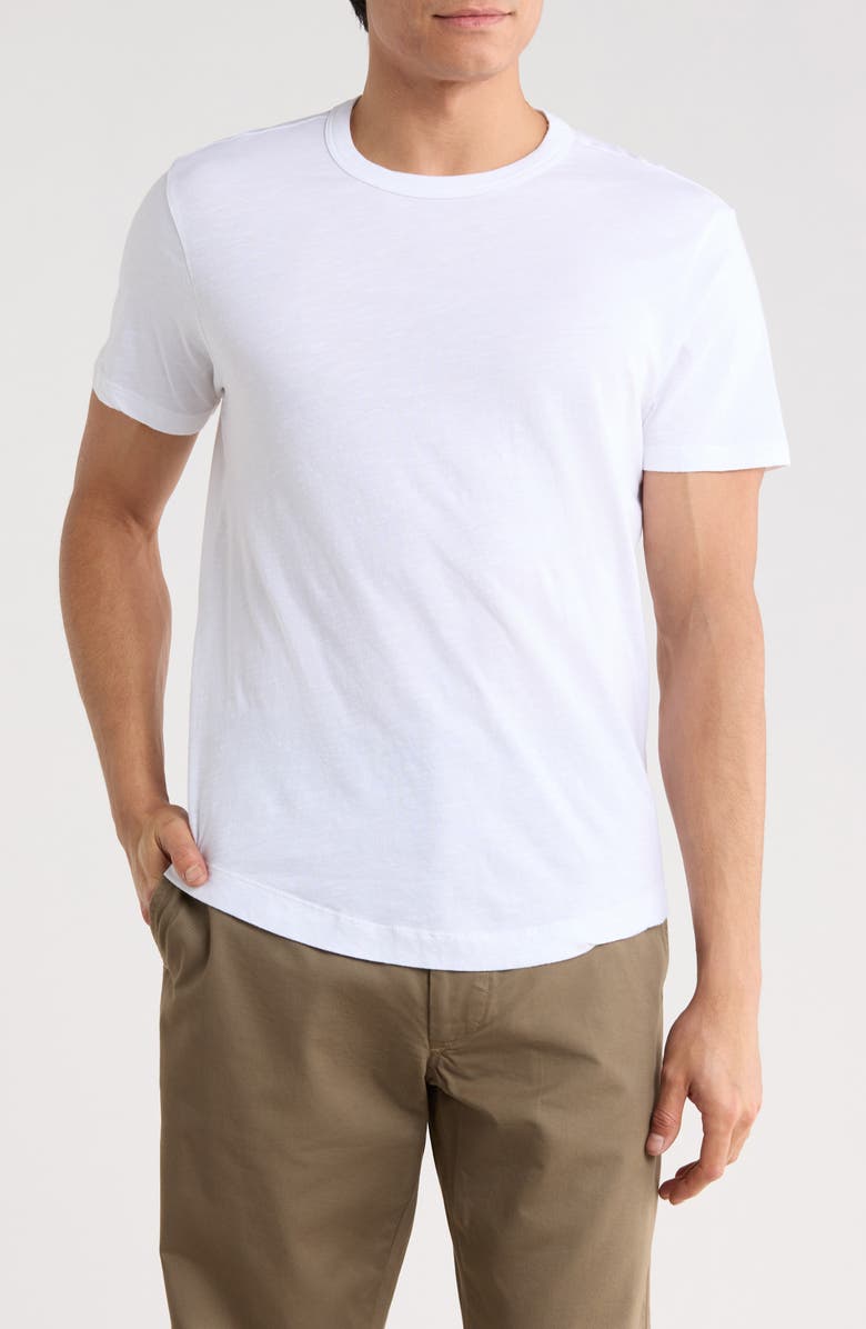 BUCK MASON Pima Cotton Slub Curved Hem T-Shirt, Main, color, White