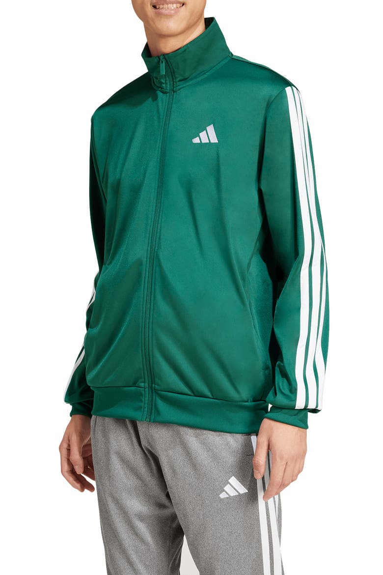 Essentials Warm-Up 3-Stripes Track Jacket, Main, color, COLLEGIATE GREEN