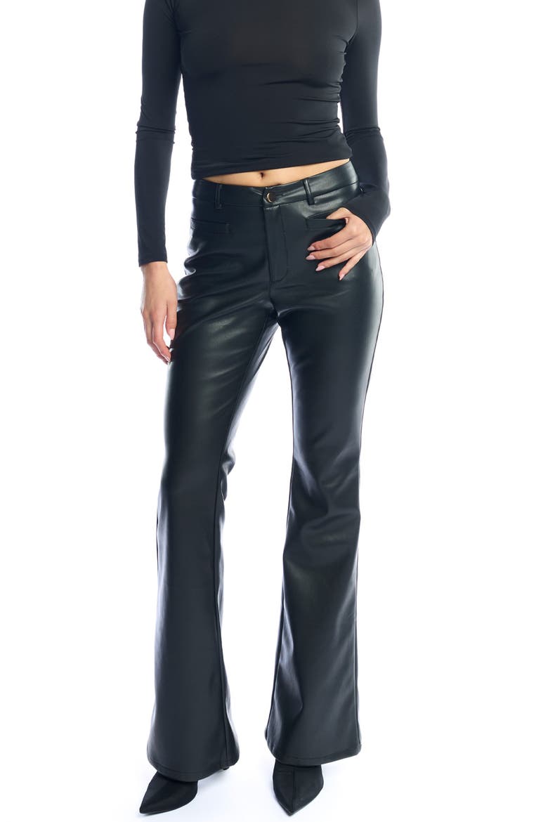 Banks Faux Leather Flare Pan, Alternate, color, Black