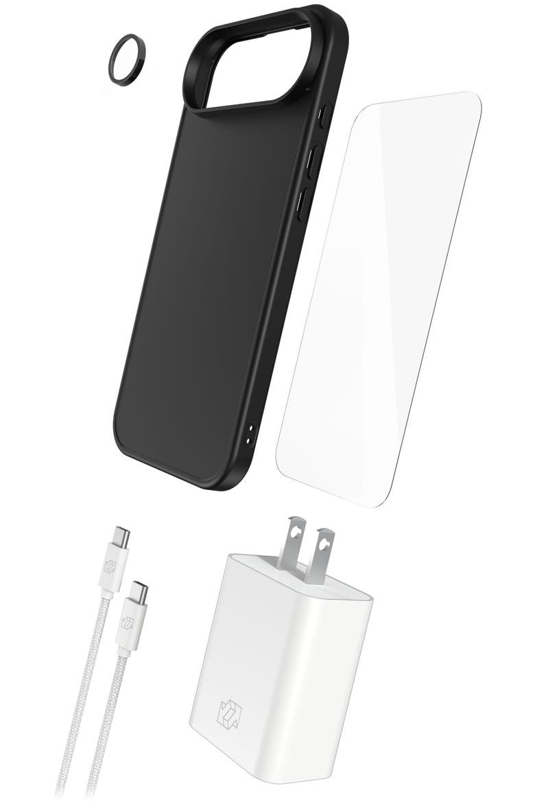 5-in-1 Bundle (Case, Screen Protector, Lens Protector, Charger, Cable) for Apple iPhone Air, Main, color, Black