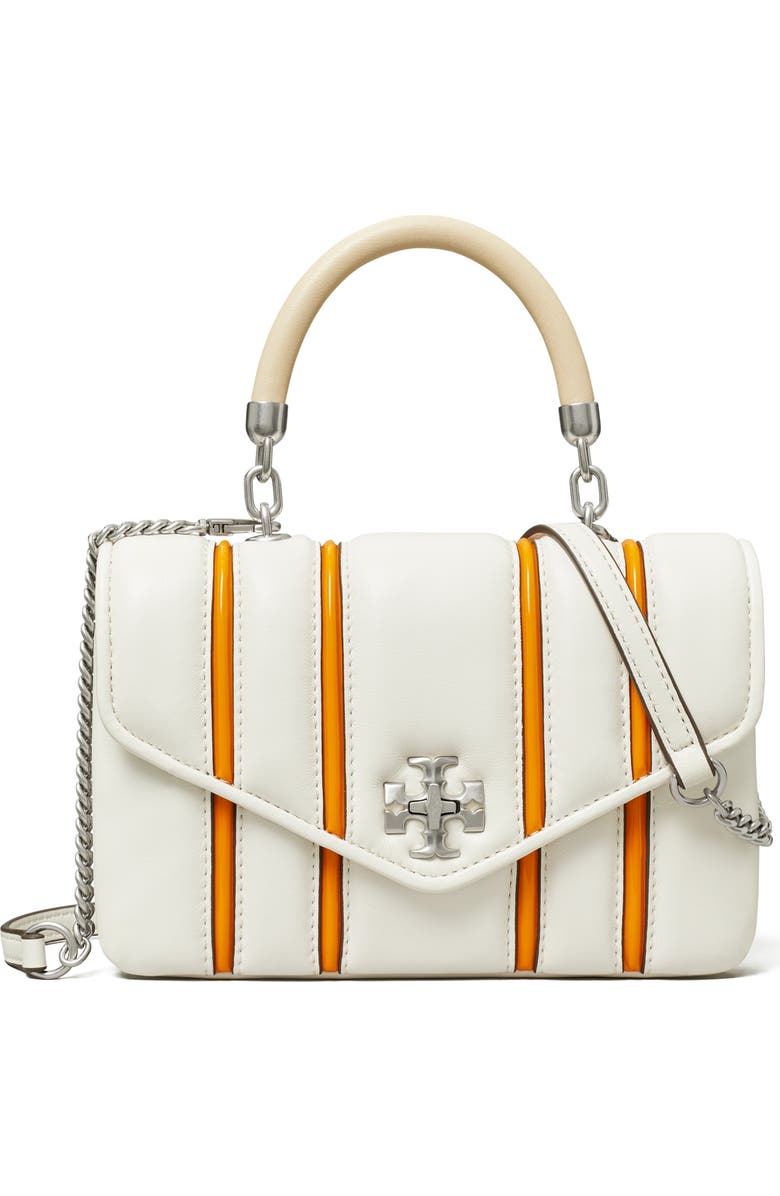 Tory Burch Mini Kira Bombé Stripe Top Handle Bag, Main, color,