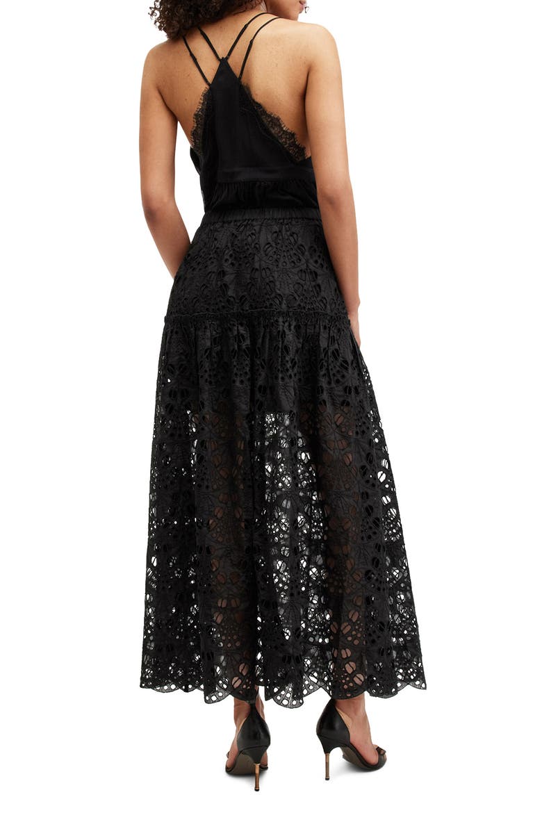 Rosie Embroidered Skirt, Alternate, color, BLACK