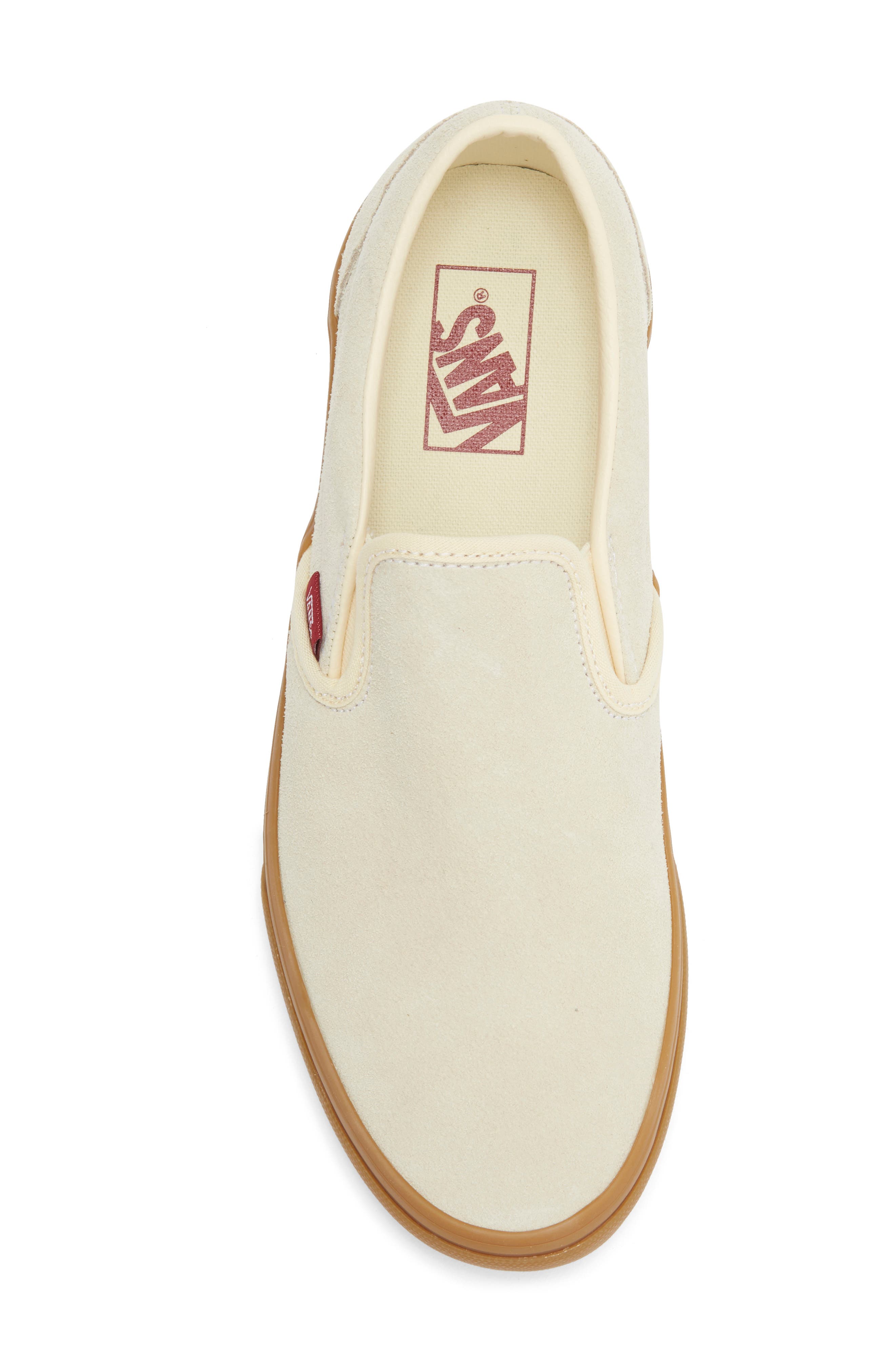 Classic Slip-On Sneaker, Alternate, color, CREAM/BURGUNDY