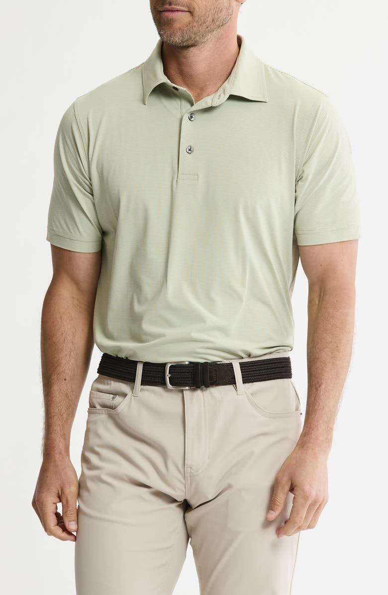 JACHS Performance Stripe Polo, Main, color, Sage Stripe