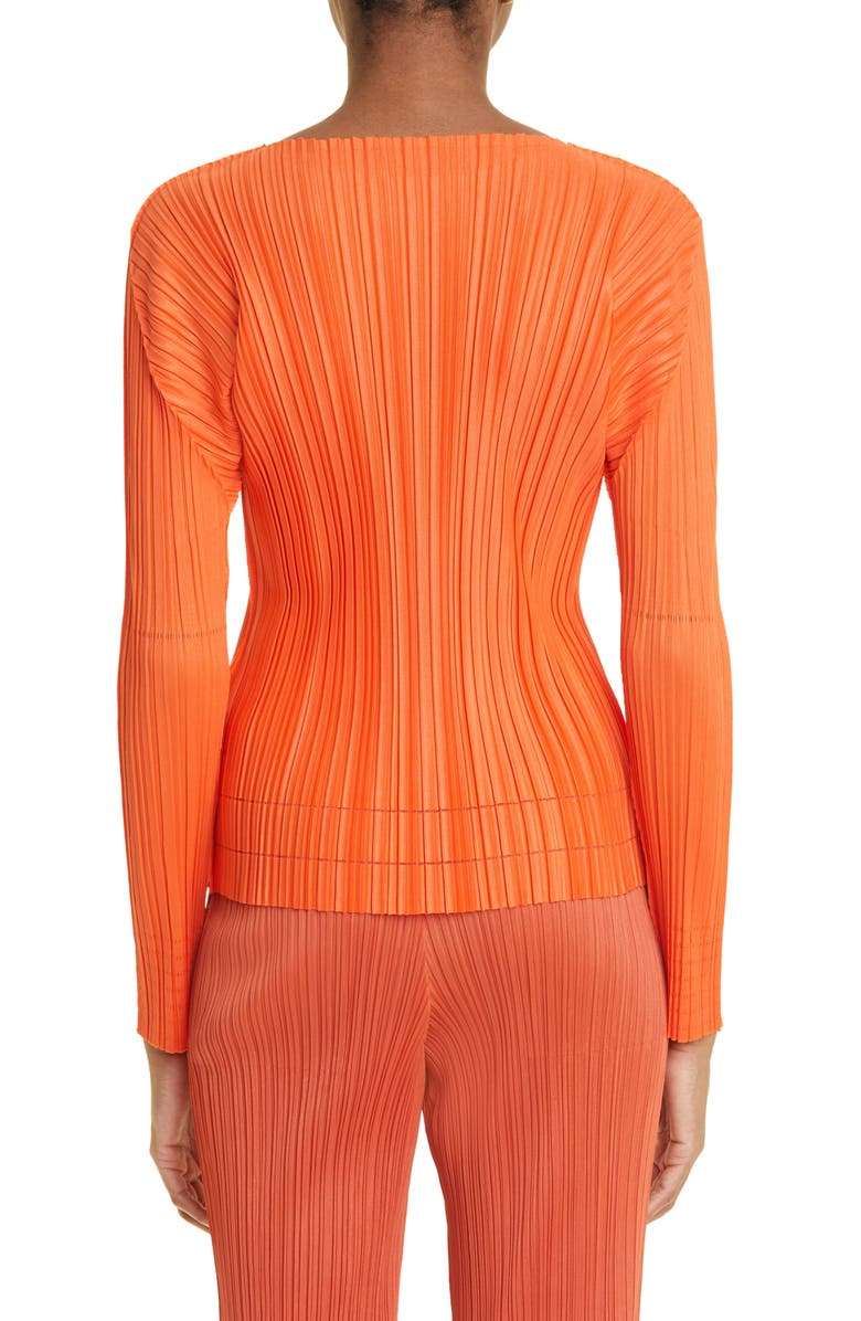 Pleats Please Issey Miyake Pleated Long Sleeve Top, Alternate, color,